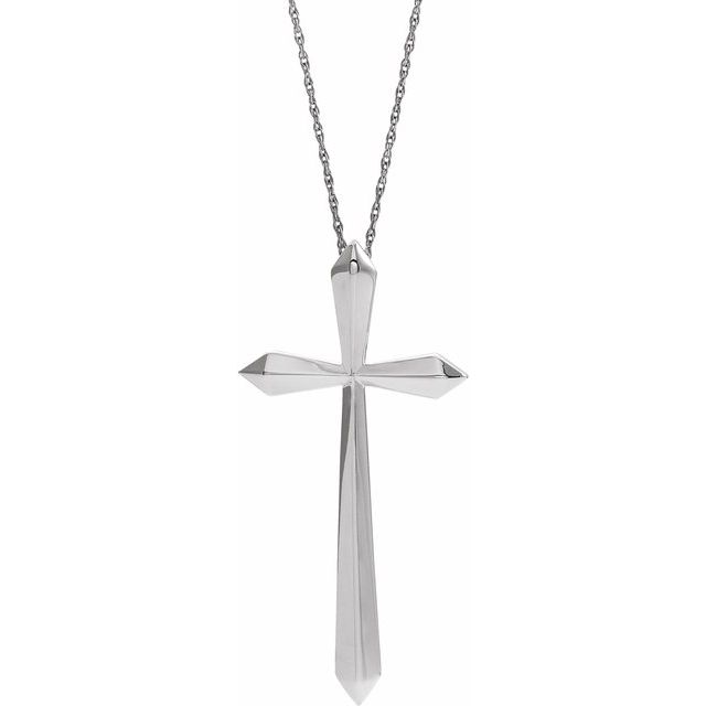 Elongated Gold Cross Necklace