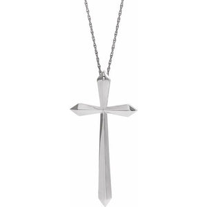 Elongated Gold Cross Necklace