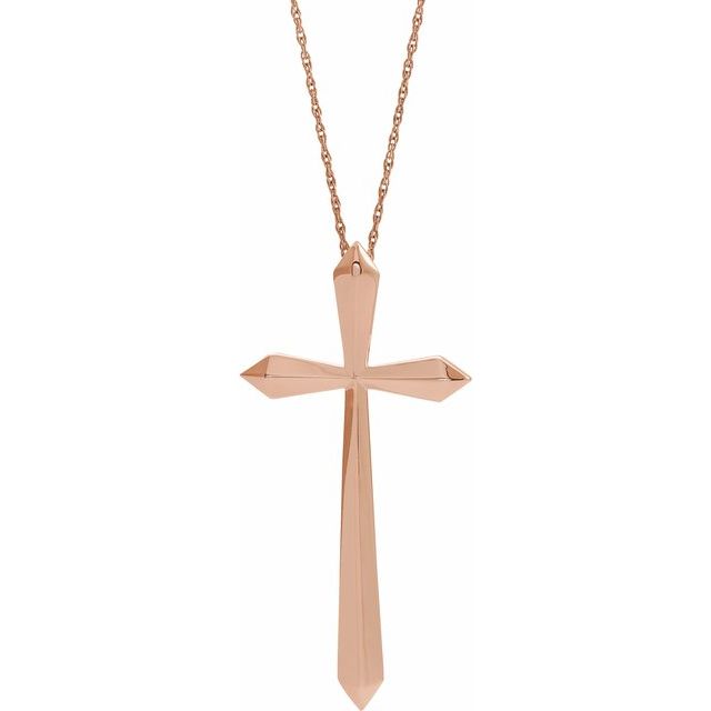 Elongated Gold Cross Necklace