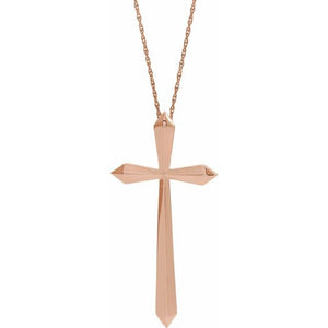 Elongated Gold Cross Necklace