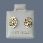 3 Color Guadalupe Stud Earring 14K Solid Gold With Safety Backing