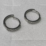 Small Hoop Earrings White Gold 14K Solid White Gold 11x11mm