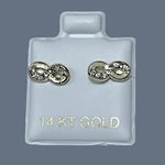 14K Solid Yellow Gold Infinity Stud Earrings