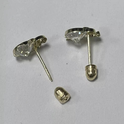 Elephant Stud Earrings 14K Pure Gold With Safety Backing