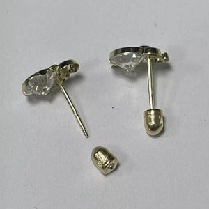 Elephant Stud Earrings 14K Pure Gold With Safety Backing