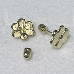 Flower 14K Solid Gold Stud Earrings Safety backing