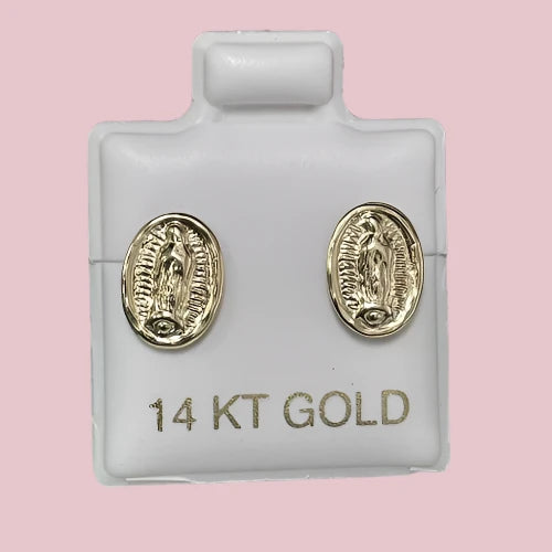 Guadalupe Stud Earring 14K Solid Gold With Safety Backing