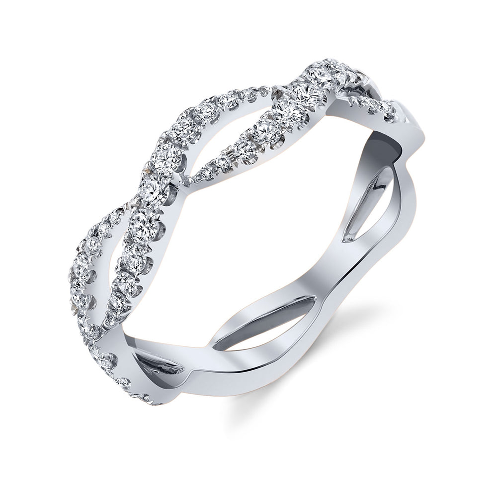 Platinum Infinity Diamond Ring, Infinity Wedding Band, Pave Anniversary Diamond  Ring, 0.50 Carat Handmade